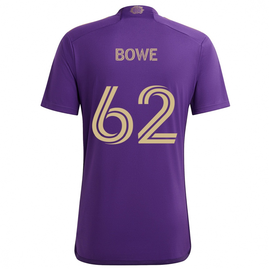 Kids Football Thomas Bowe #62 Purple Yellow Home Jersey 2024/25 T-Shirt Uk