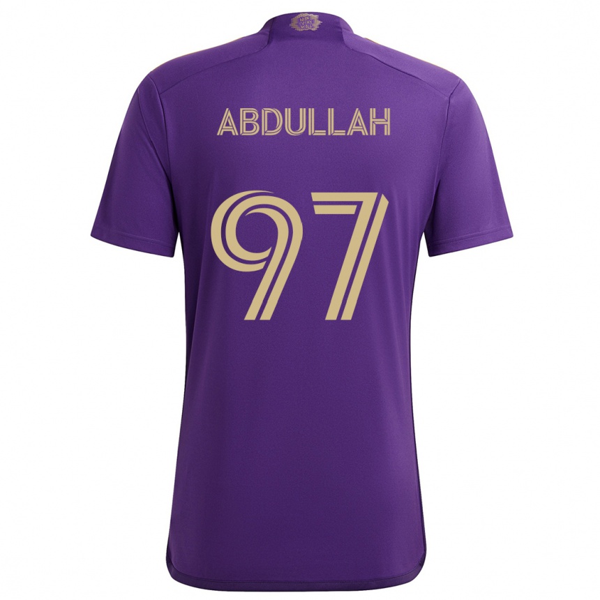 Kids Football Majed Abdullah #97 Purple Yellow Home Jersey 2024/25 T-Shirt Uk