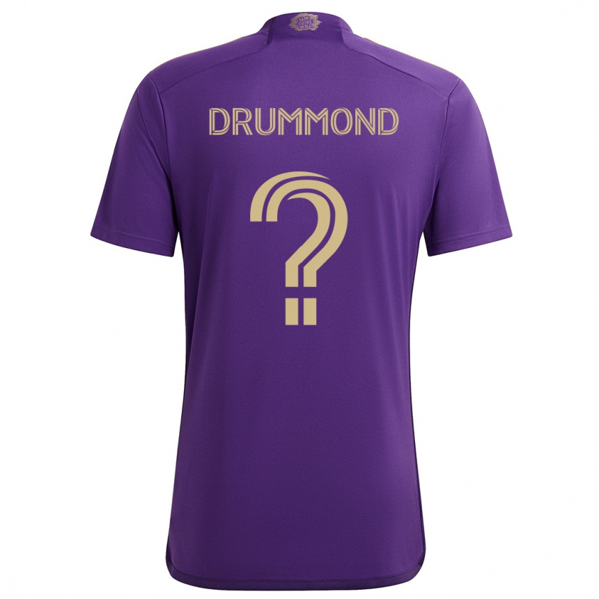 Kids Football Owen Drummond #0 Purple Yellow Home Jersey 2024/25 T-Shirt Uk