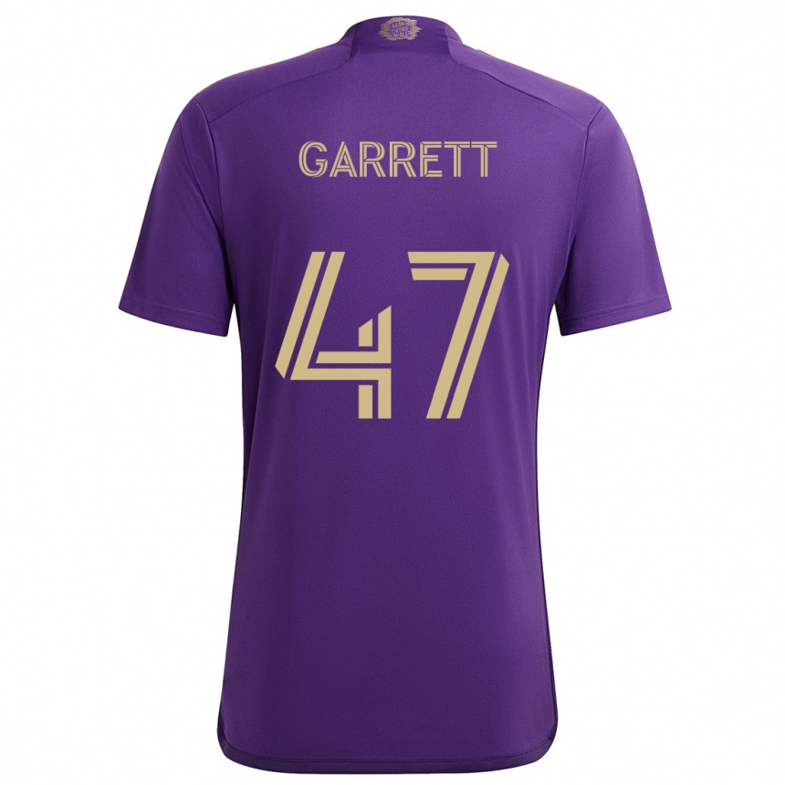 Kids Football Ian Garrett #47 Purple Yellow Home Jersey 2024/25 T-Shirt Uk