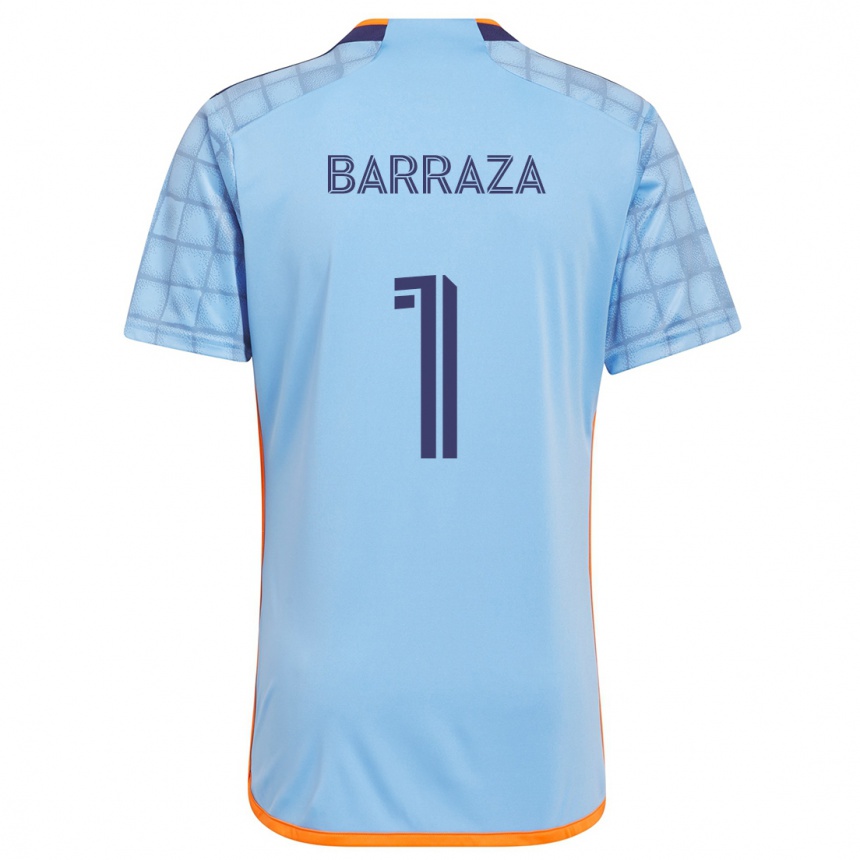 Kids Football Luis Barraza #1 Blue Orange Home Jersey 2024/25 T-Shirt Uk