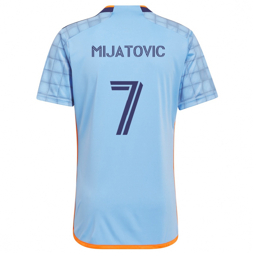 Kids Football Jovan Mijatovic #7 Blue Orange Home Jersey 2024/25 T-Shirt Uk