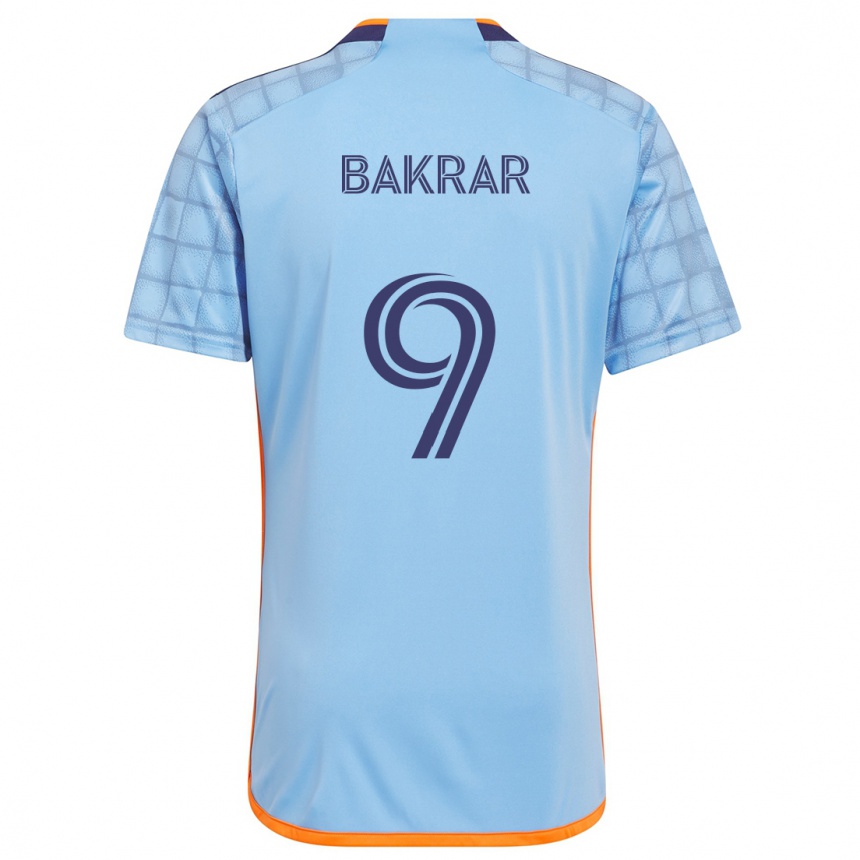 Kids Football Monsef Bakrar #9 Blue Orange Home Jersey 2024/25 T-Shirt Uk