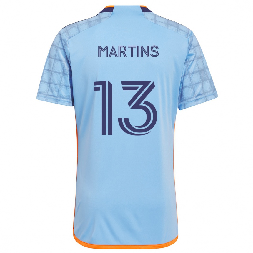 Kids Football Thiago Martins #13 Blue Orange Home Jersey 2024/25 T-Shirt Uk