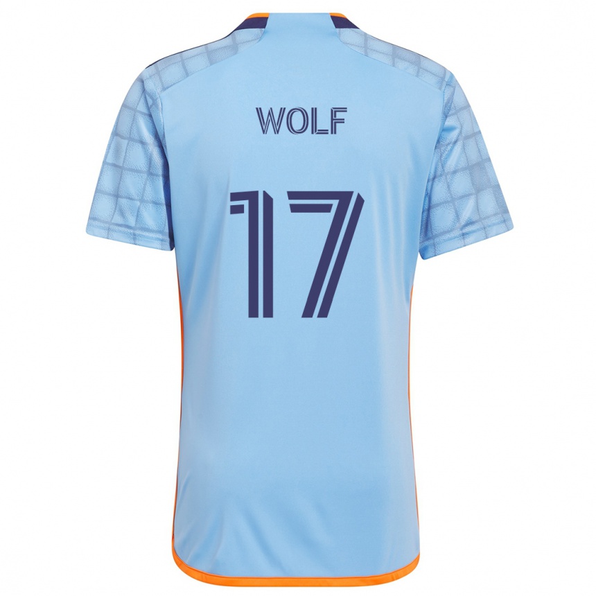 Kids Football Hannes Wolf #17 Blue Orange Home Jersey 2024/25 T-Shirt Uk