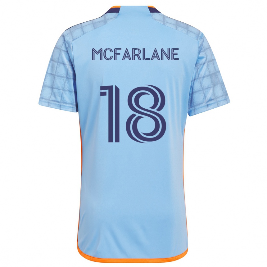 Kids Football Christian Mcfarlane #18 Blue Orange Home Jersey 2024/25 T-Shirt Uk