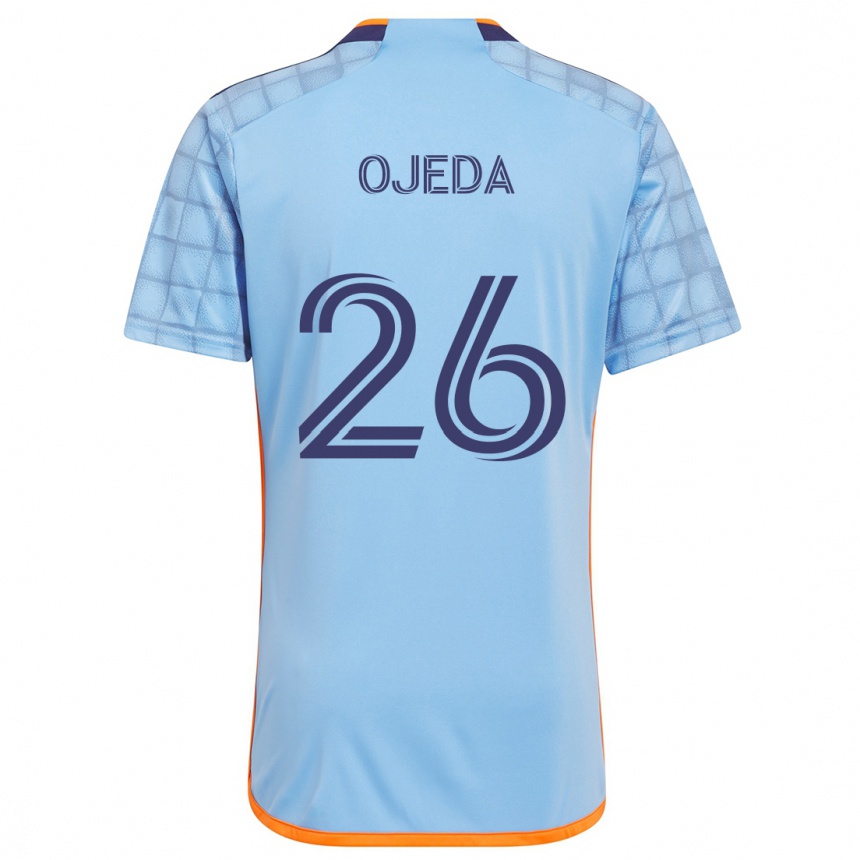 Kids Football Agustín Ojeda #26 Blue Orange Home Jersey 2024/25 T-Shirt Uk