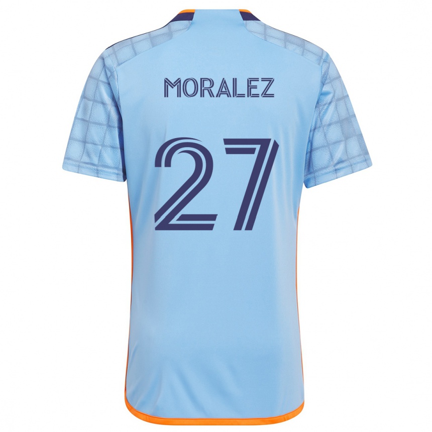 Kids Football Maxi Moralez #27 Blue Orange Home Jersey 2024/25 T-Shirt Uk