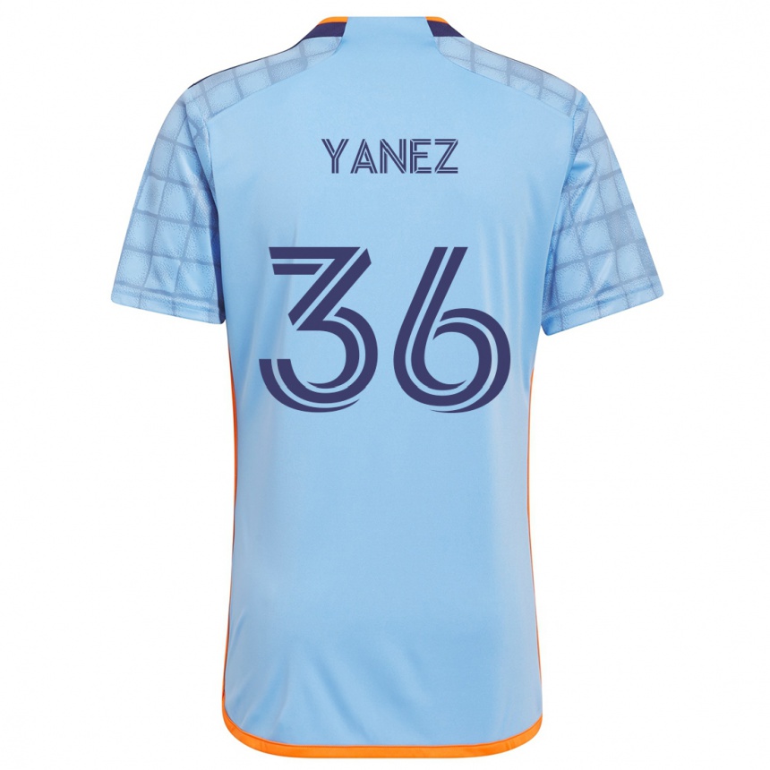 Kids Football Zidane Yañez #36 Blue Orange Home Jersey 2024/25 T-Shirt Uk