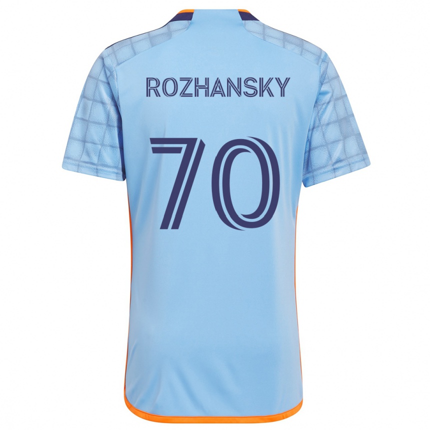 Kids Football Jake Rozhansky #70 Blue Orange Home Jersey 2024/25 T-Shirt Uk