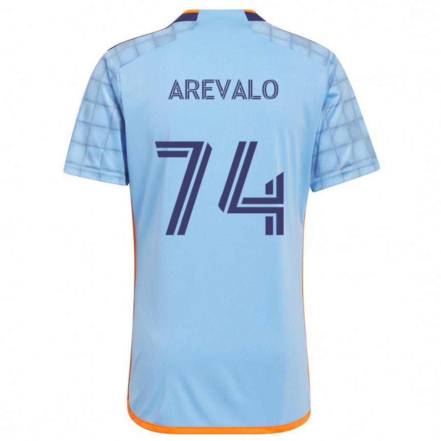 Kids Football Ronny Arévalo #74 Blue Orange Home Jersey 2024/25 T-Shirt Uk