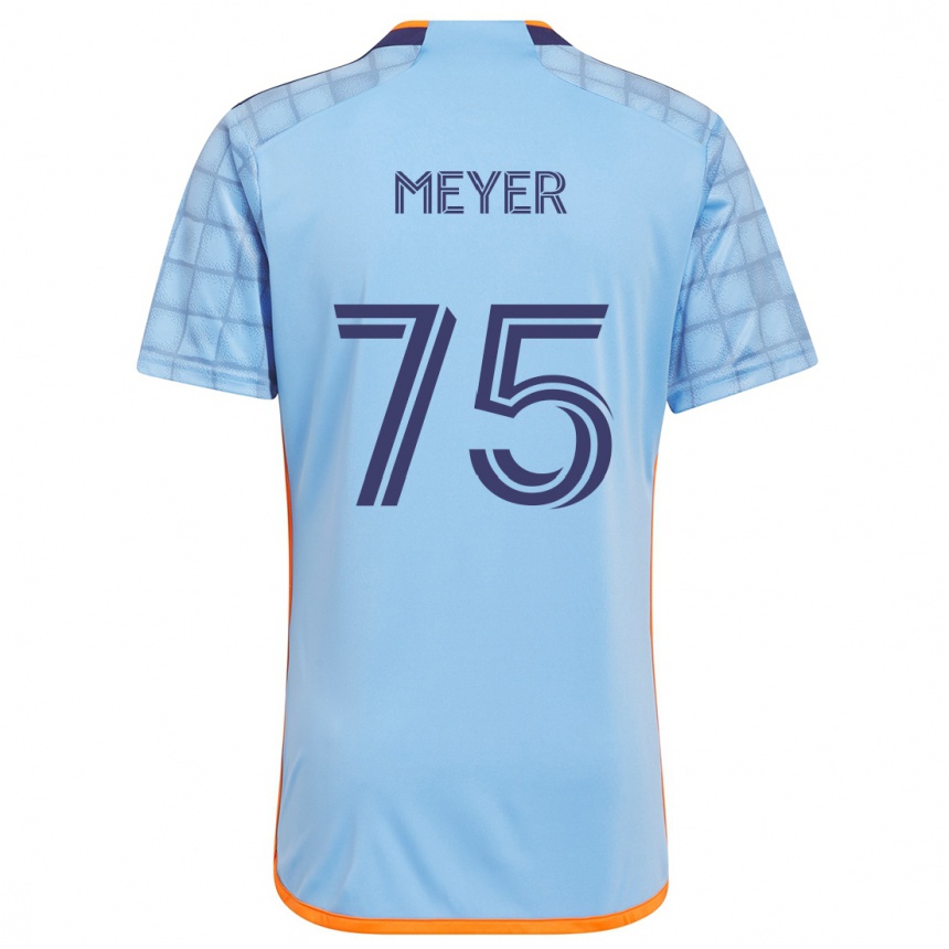 Kids Football Will Meyer #75 Blue Orange Home Jersey 2024/25 T-Shirt Uk