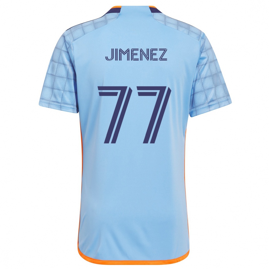 Kids Football Jonathan Jiménez #77 Blue Orange Home Jersey 2024/25 T-Shirt Uk