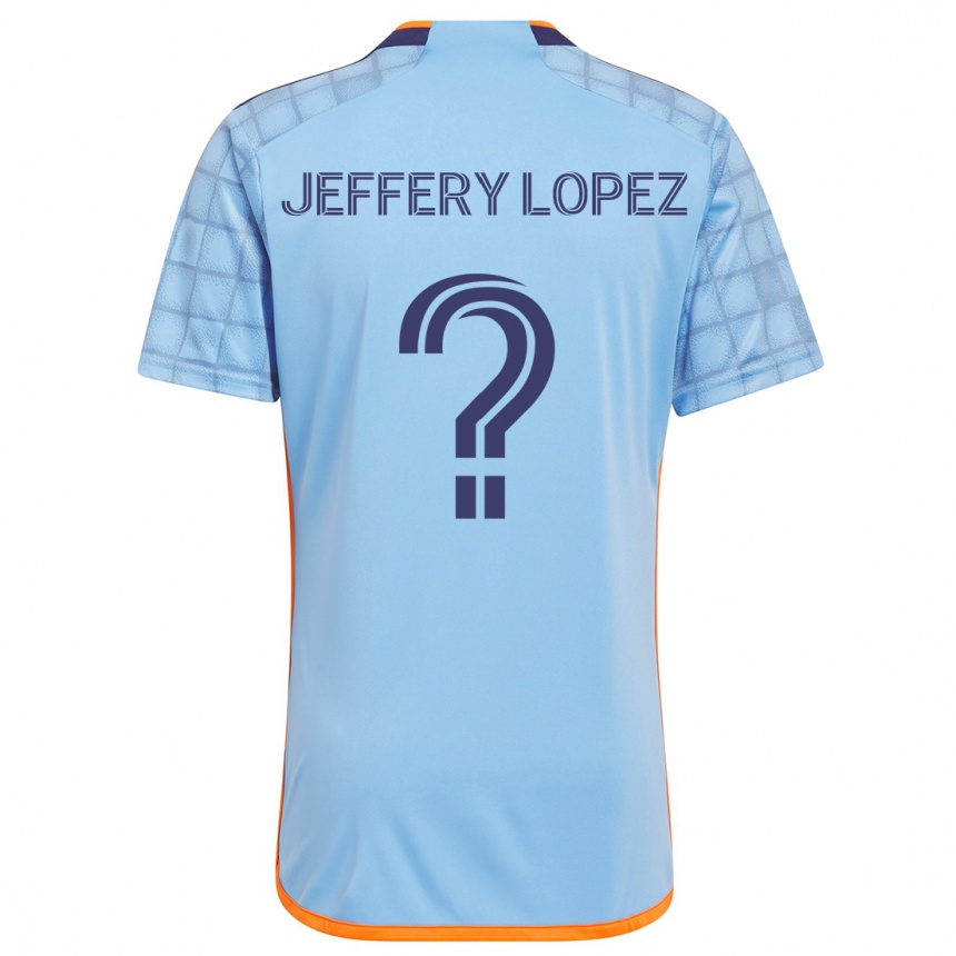 Kids Football Jeffery López #0 Blue Orange Home Jersey 2024/25 T-Shirt Uk