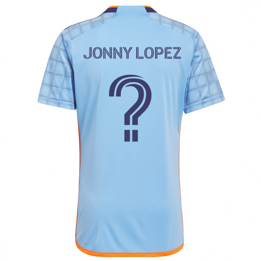 Kids Football Jonny Lopez #0 Blue Orange Home Jersey 2024/25 T-Shirt Uk