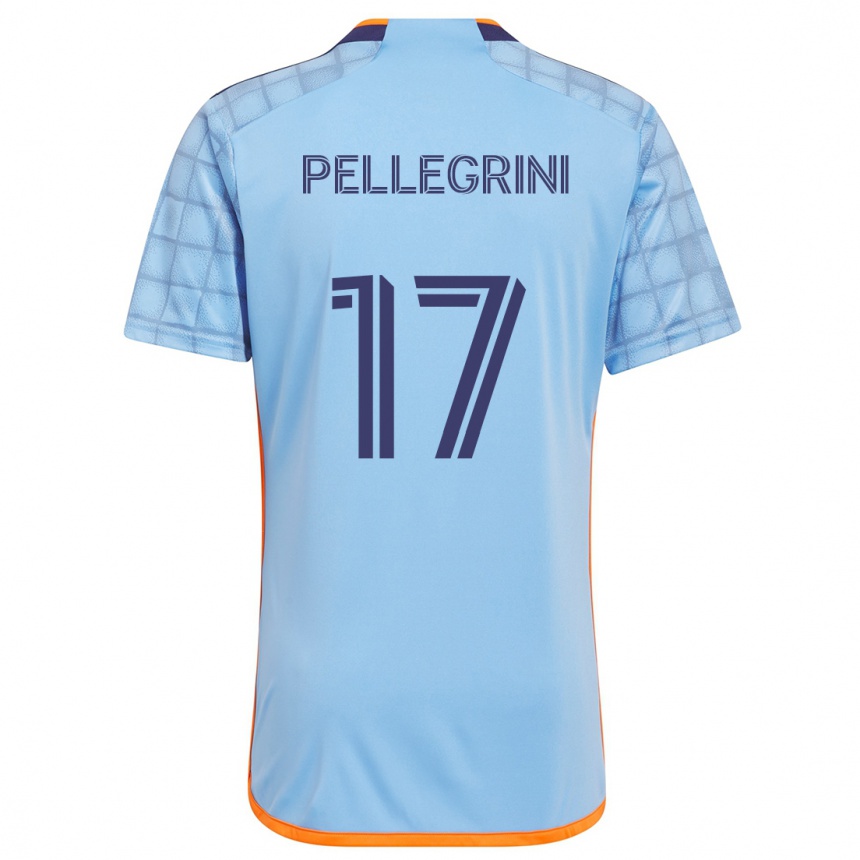 Kids Football Matías Pellegrini #17 Blue Orange Home Jersey 2024/25 T-Shirt Uk