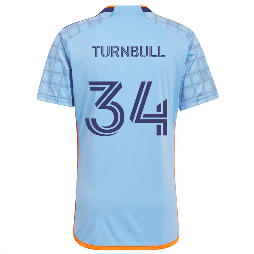 Kids Football Stephen Turnbull #34 Blue Orange Home Jersey 2024/25 T-Shirt Uk