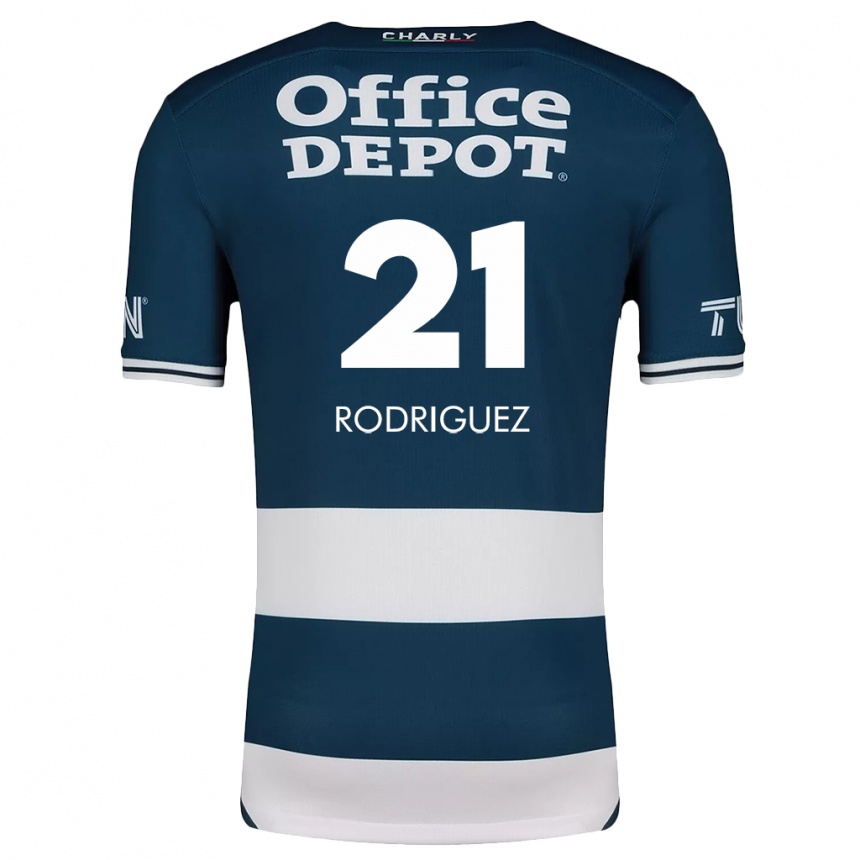 Kids Football Valentín Rodríguez #21 Blue White Home Jersey 2024/25 T-Shirt Uk