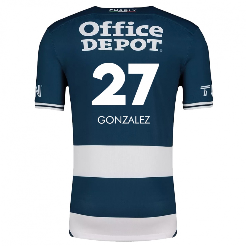 Kids Football Owen González #27 Blue White Home Jersey 2024/25 T-Shirt Uk