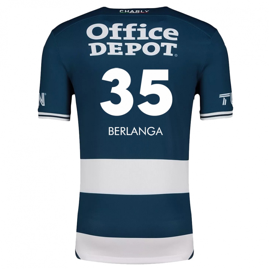 Kids Football Jorge Berlanga #35 Blue White Home Jersey 2024/25 T-Shirt Uk