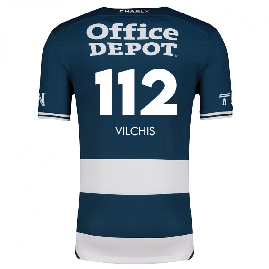 Kids Football Leonardo Vílchis #112 Blue White Home Jersey 2024/25 T-Shirt Uk