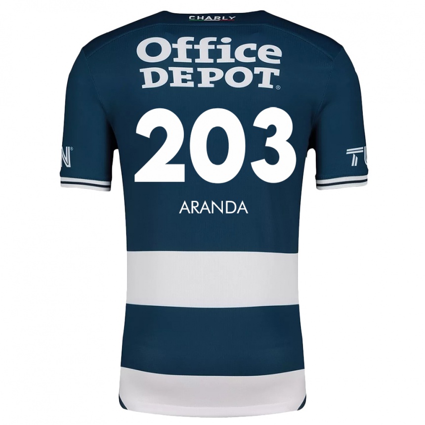 Kids Football Juan Aranda #203 Blue White Home Jersey 2024/25 T-Shirt Uk