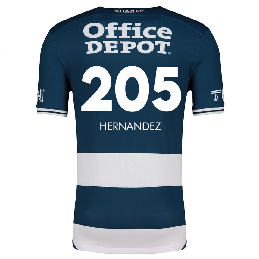 Kids Football Sergio Hernández #205 Blue White Home Jersey 2024/25 T-Shirt Uk