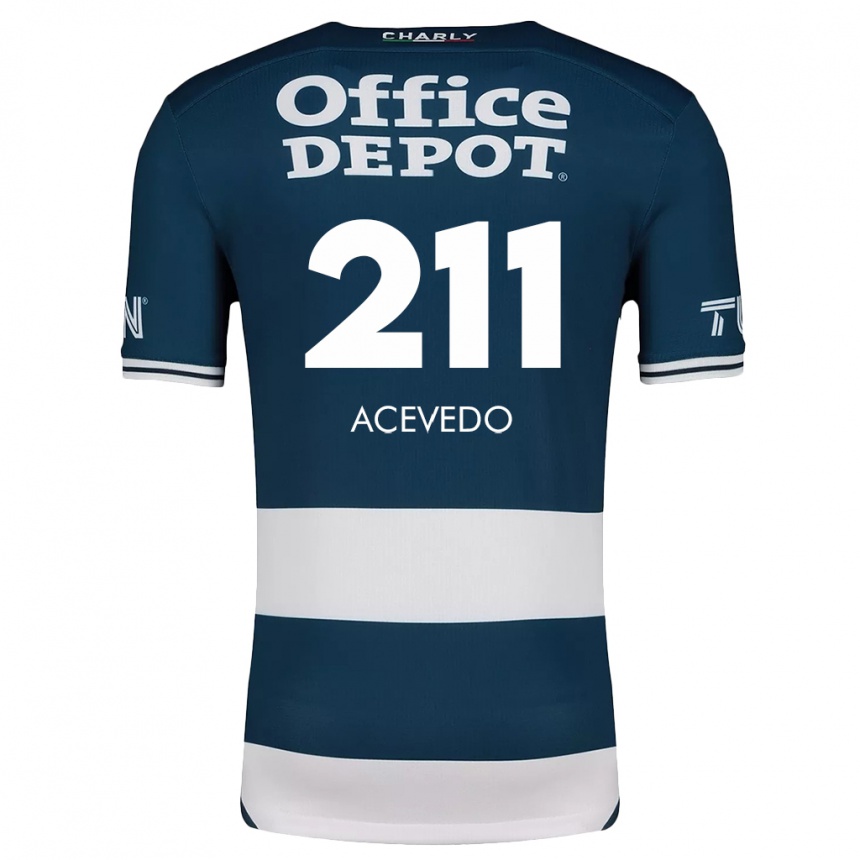 Kids Football Gerardo Acevedo #211 Blue White Home Jersey 2024/25 T-Shirt Uk