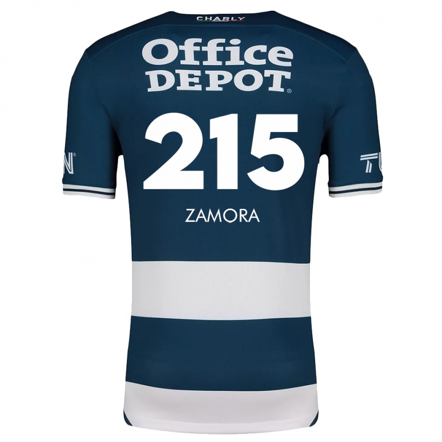 Kids Football Yahir Zamora #215 Blue White Home Jersey 2024/25 T-Shirt Uk