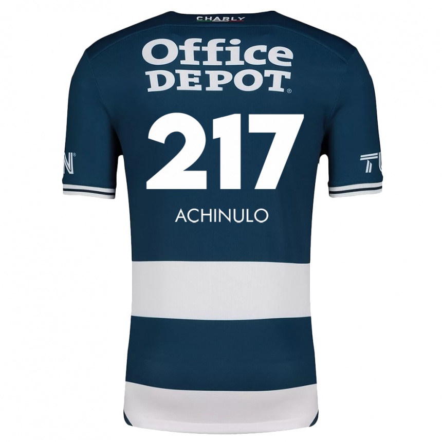 Kids Football Princewill Achinulo #217 Blue White Home Jersey 2024/25 T-Shirt Uk