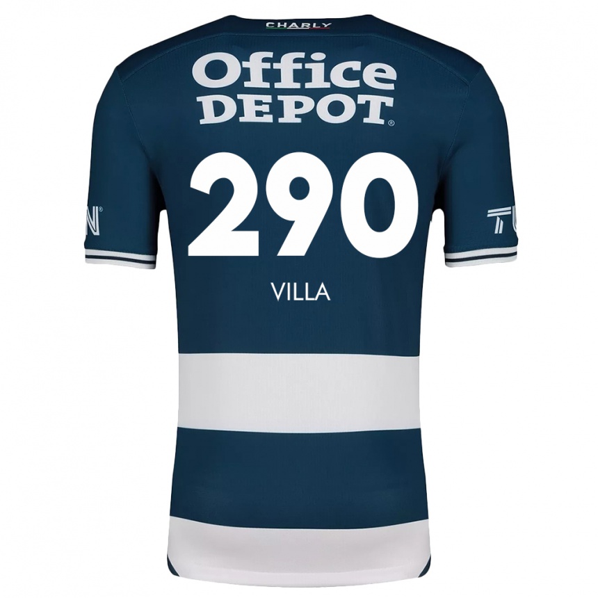 Kids Football Adrián Villa #290 Blue White Home Jersey 2024/25 T-Shirt Uk