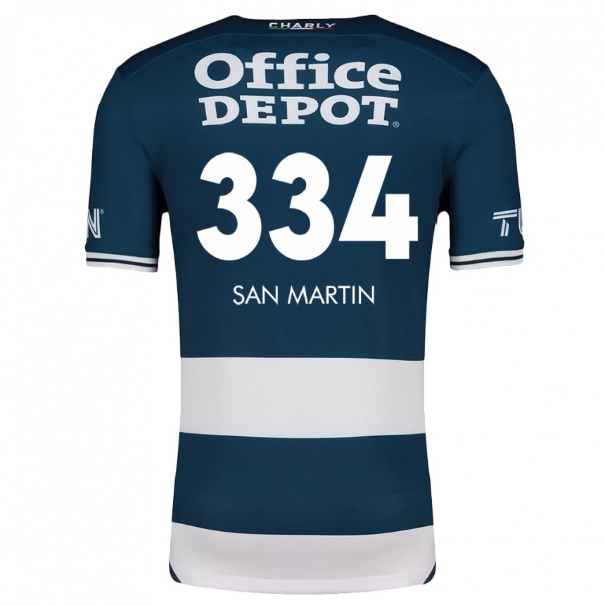 Kids Football Uziel San Martín #334 Blue White Home Jersey 2024/25 T-Shirt Uk