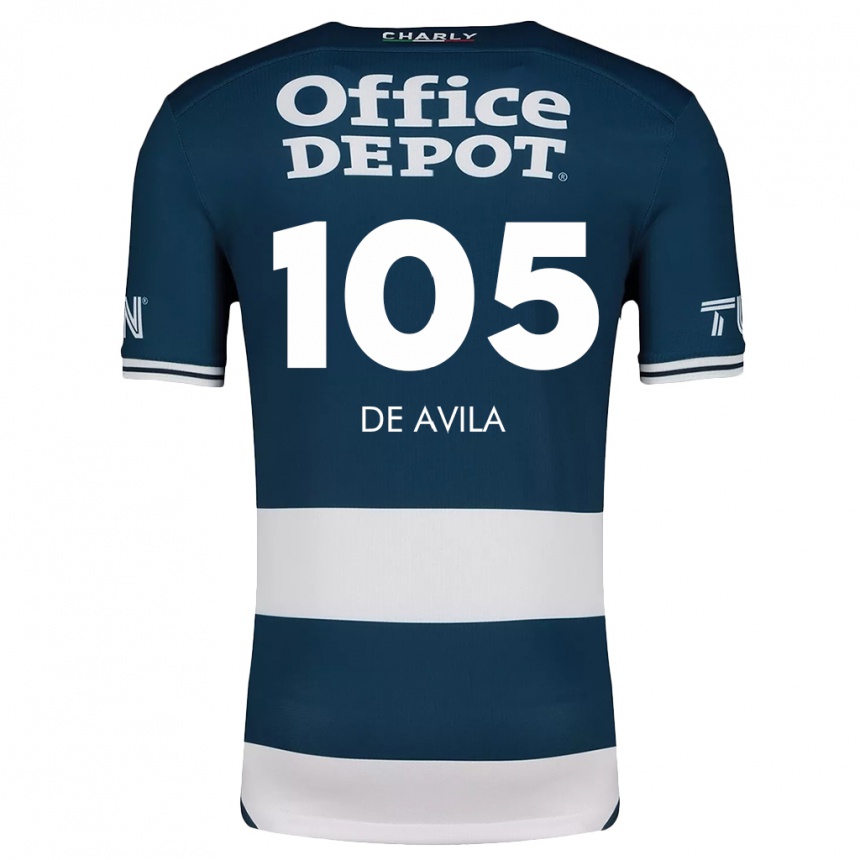 Kids Football José De Ávila #105 Blue White Home Jersey 2024/25 T-Shirt Uk