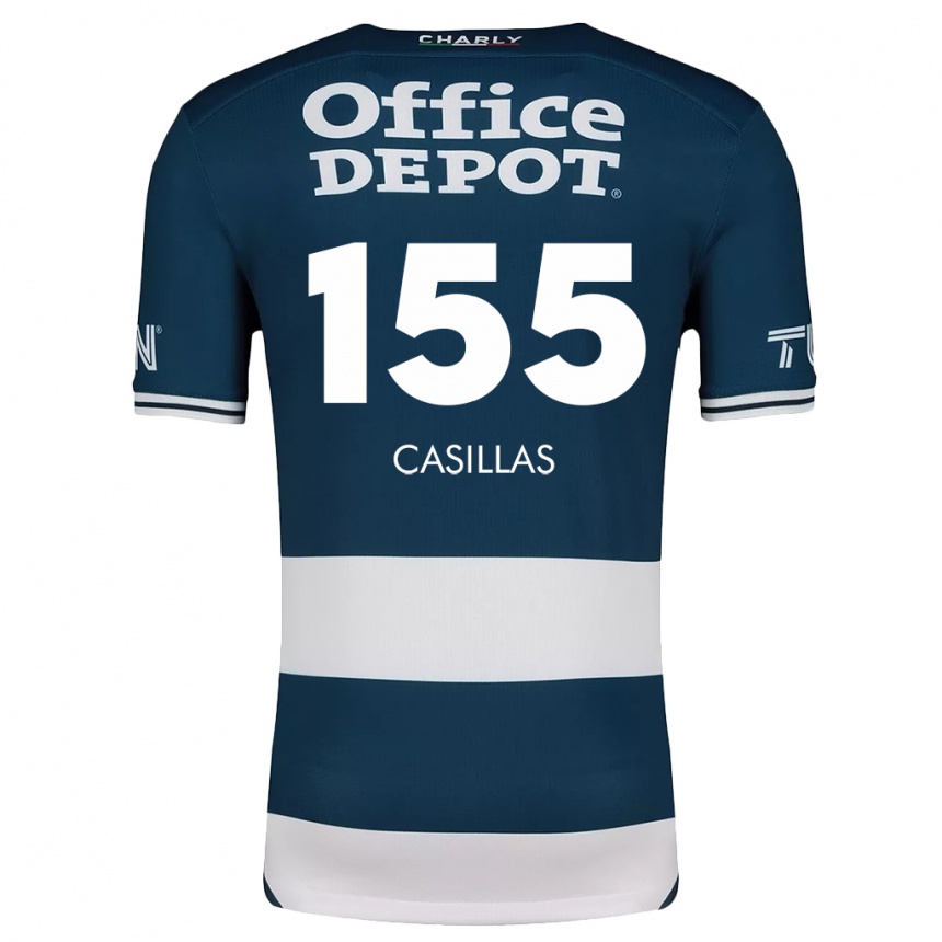 Kids Football Johan Casillas #155 Blue White Home Jersey 2024/25 T-Shirt Uk