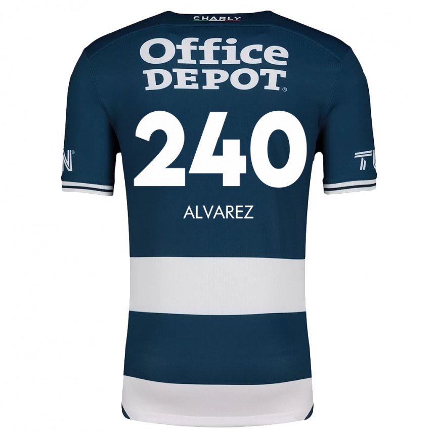 Kids Football Gael Álvarez #240 Blue White Home Jersey 2024/25 T-Shirt Uk