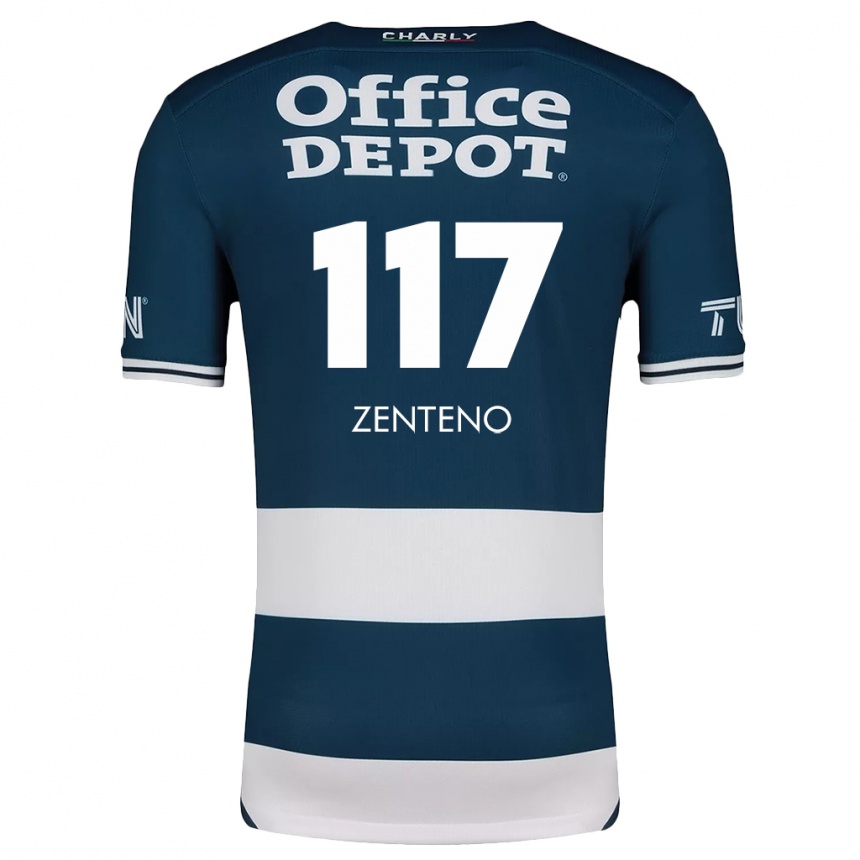 Kids Football Gustavo Zenteno #117 Blue White Home Jersey 2024/25 T-Shirt Uk