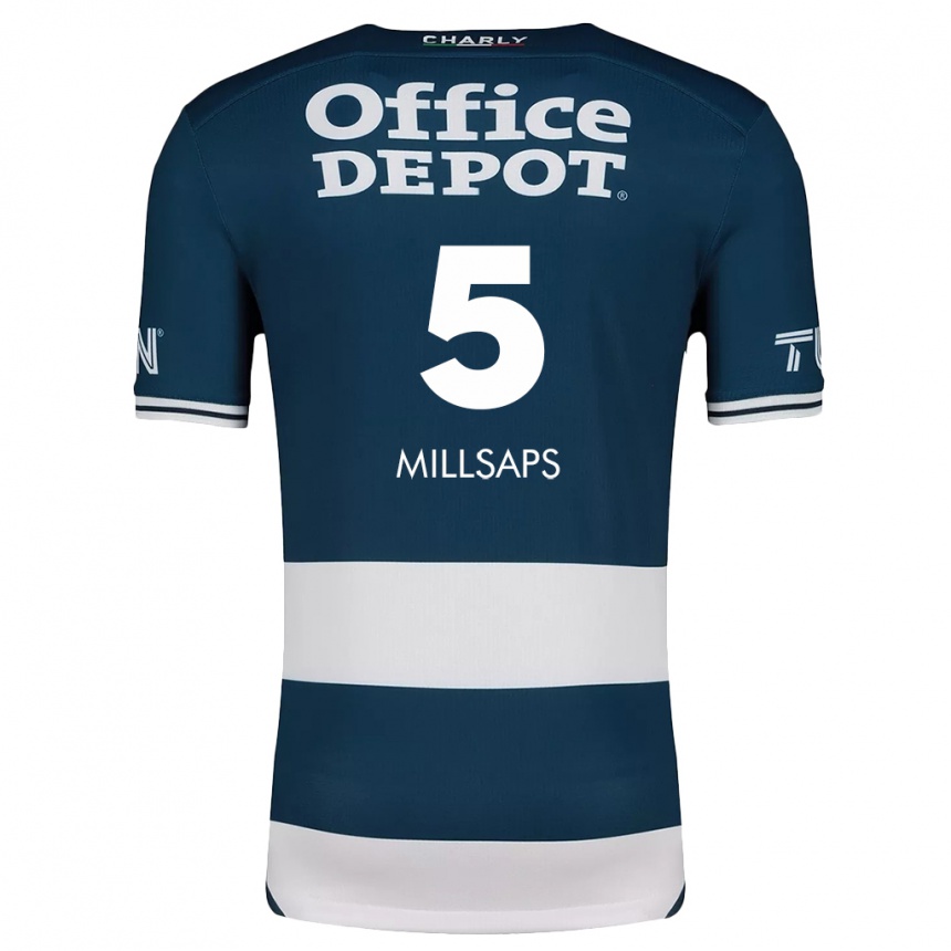 Kids Football Vanessa Millsaps #5 Blue White Home Jersey 2024/25 T-Shirt Uk