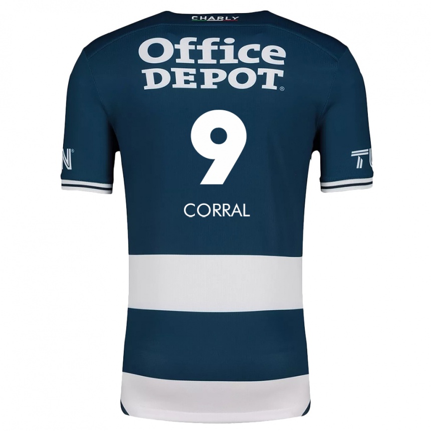 Kids Football Charlyn Corral #9 Blue White Home Jersey 2024/25 T-Shirt Uk