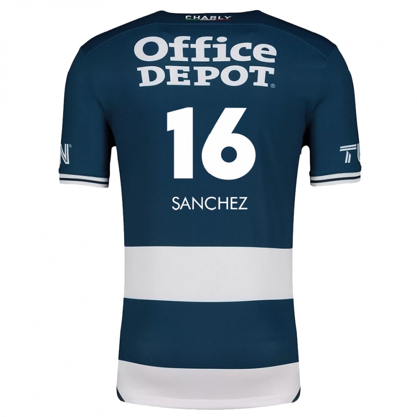 Kids Football Vanessa Sánchez #16 Blue White Home Jersey 2024/25 T-Shirt Uk