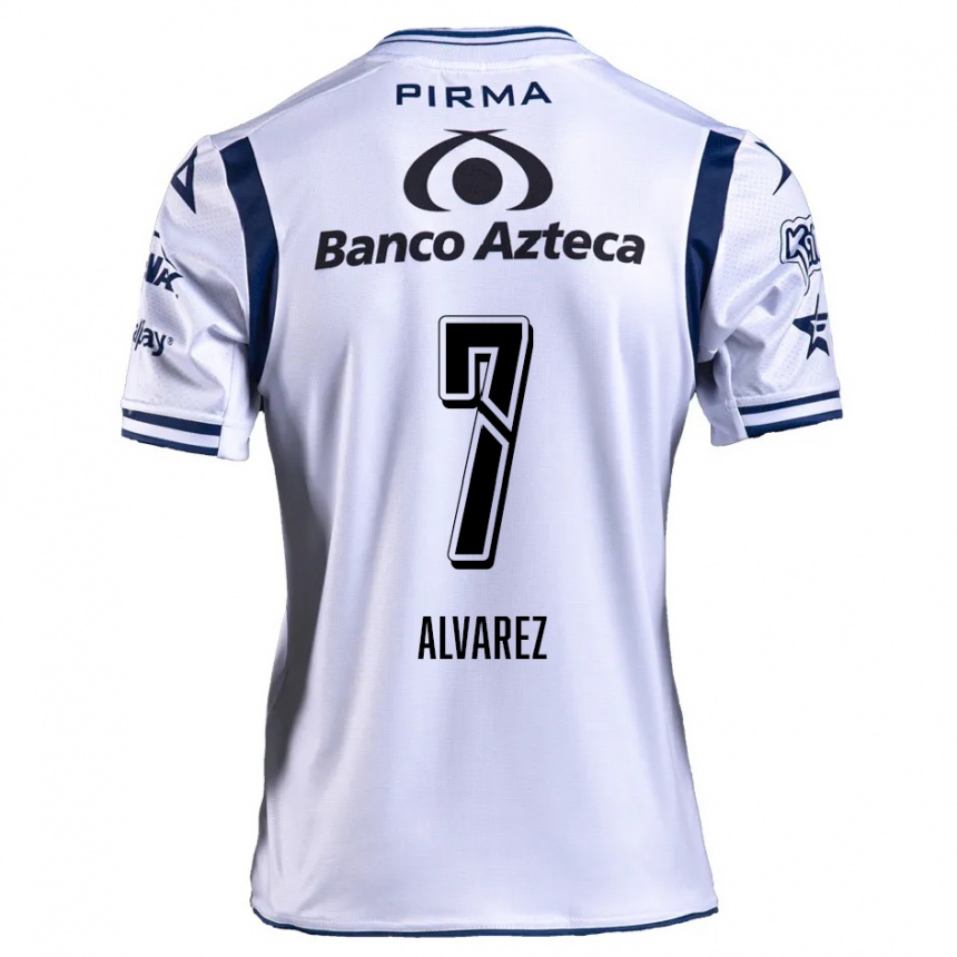 Kids Football Daniel Álvarez #7 White Navy Blue Home Jersey 2024/25 T-Shirt Uk