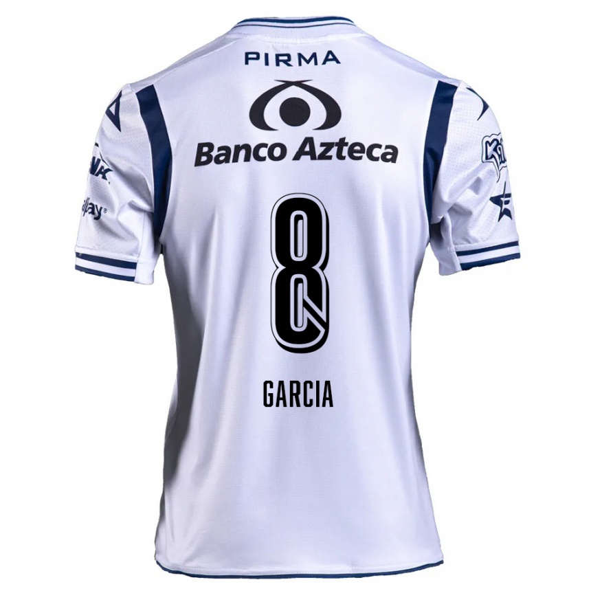 Kids Football Luis García #8 White Navy Blue Home Jersey 2024/25 T-Shirt Uk