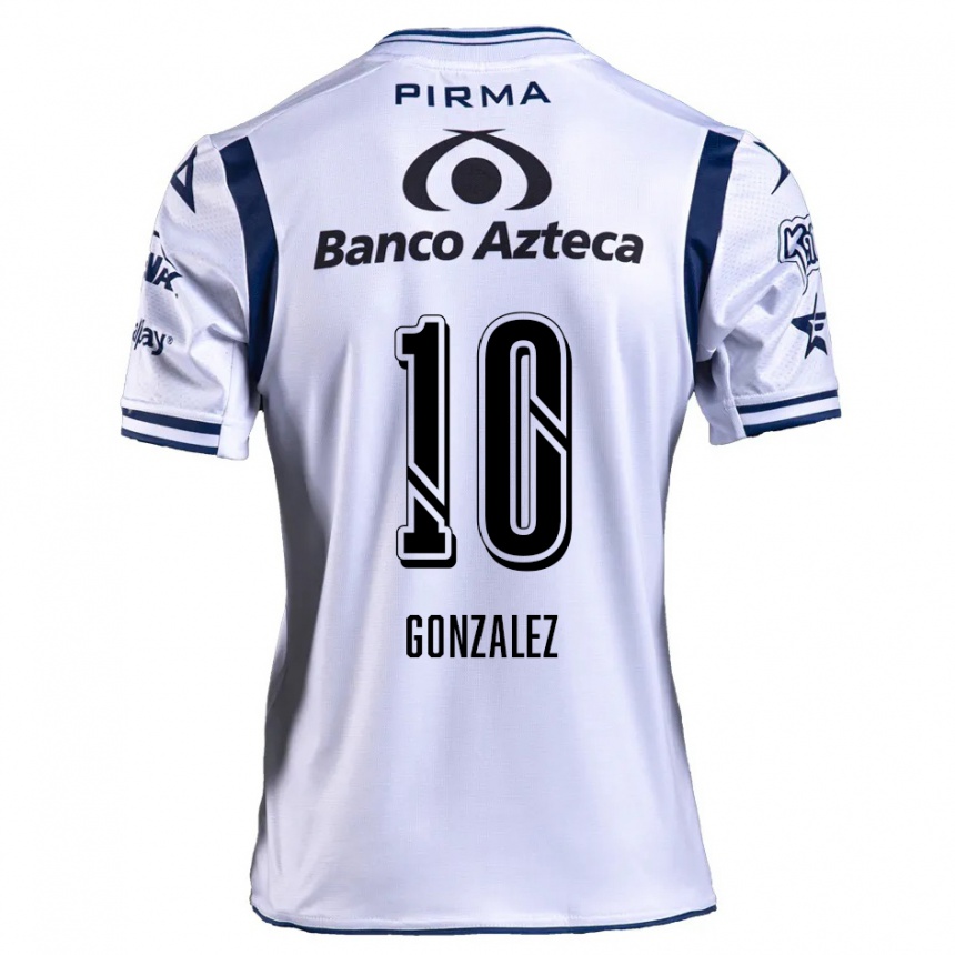 Kids Football Jair González #10 White Navy Blue Home Jersey 2024/25 T-Shirt Uk