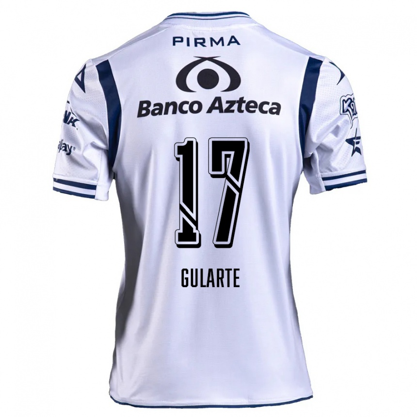 Kids Football Emanuel Gularte #17 White Navy Blue Home Jersey 2024/25 T-Shirt Uk