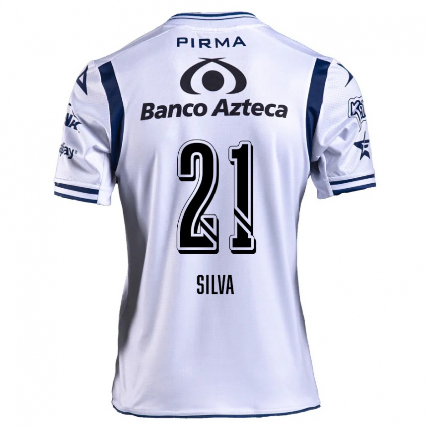 Kids Football Gastón Silva #21 White Navy Blue Home Jersey 2024/25 T-Shirt Uk