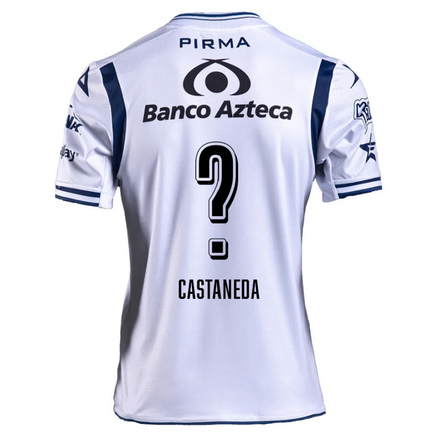 Kids Football Christian Castañeda #0 White Navy Blue Home Jersey 2024/25 T-Shirt Uk