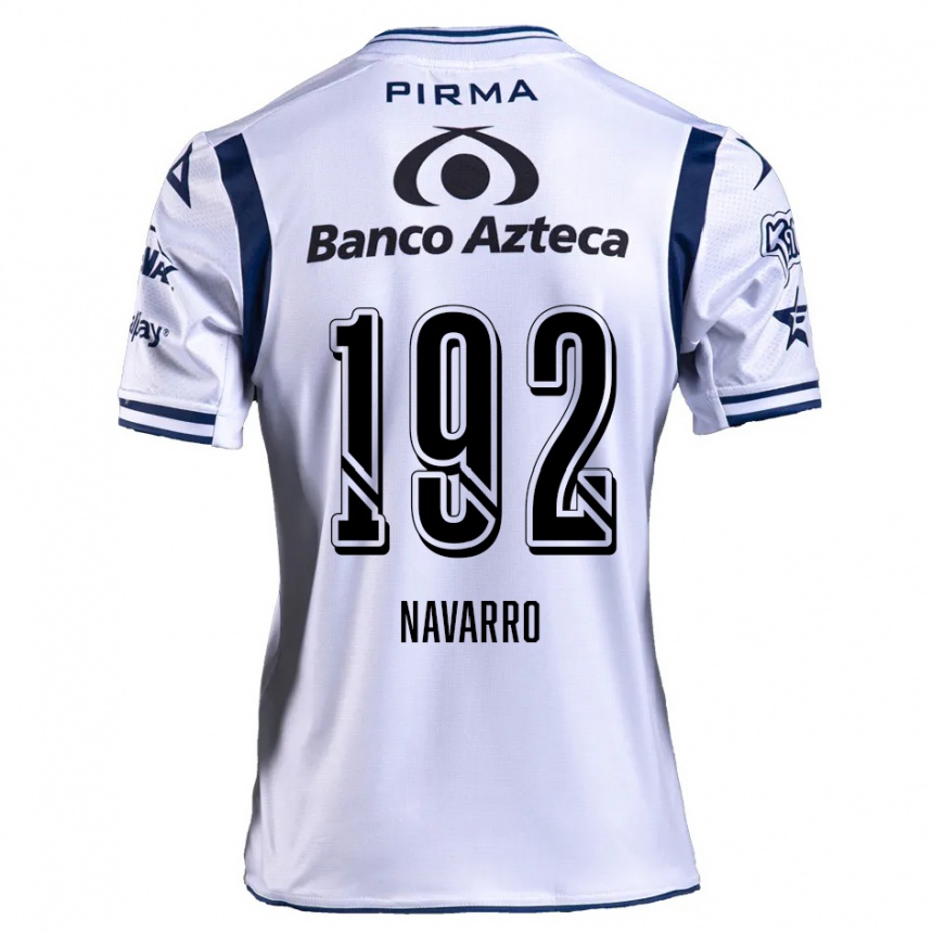 Kids Football Eduardo Navarro #192 White Navy Blue Home Jersey 2024/25 T-Shirt Uk