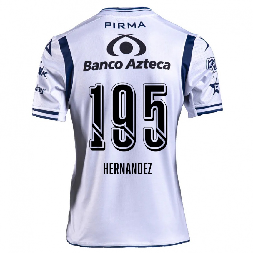 Kids Football Daniel Hernández #195 White Navy Blue Home Jersey 2024/25 T-Shirt Uk