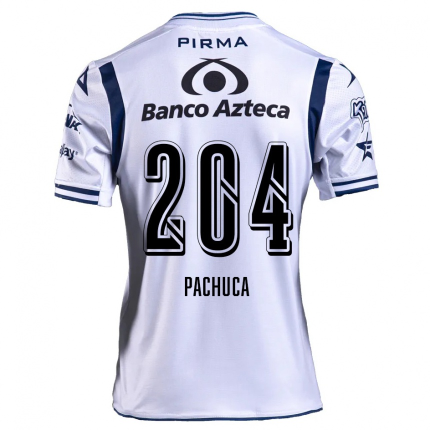 Kids Football José Pachuca #204 White Navy Blue Home Jersey 2024/25 T-Shirt Uk