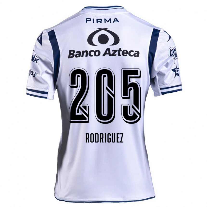 Kids Football Alberto Rodríguez #205 White Navy Blue Home Jersey 2024/25 T-Shirt Uk