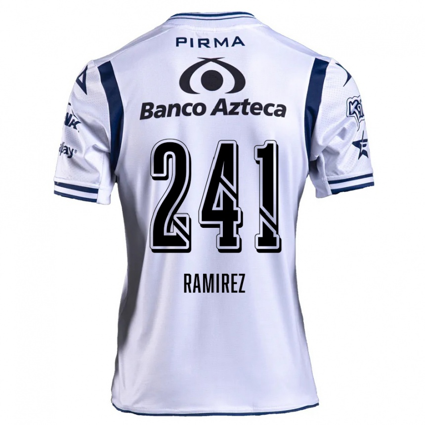 Kids Football Eduardo Ramírez #241 White Navy Blue Home Jersey 2024/25 T-Shirt Uk